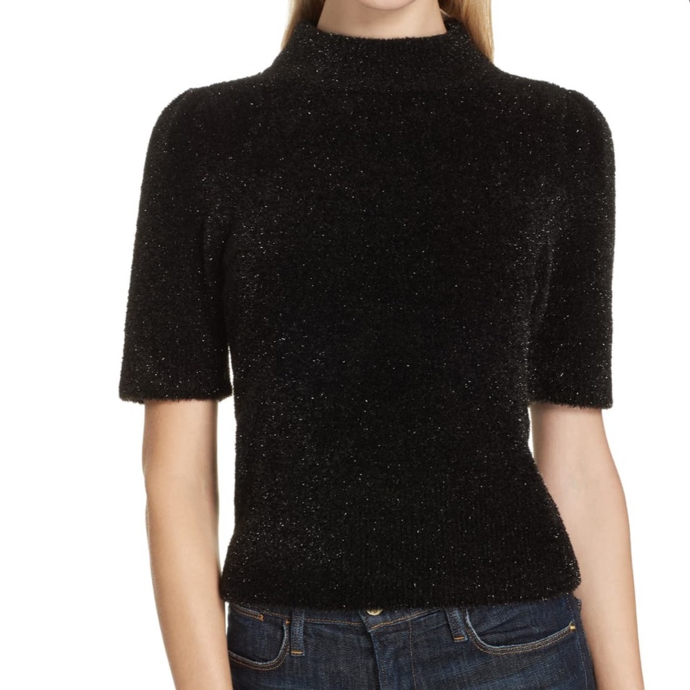 Kate Spade Metallic fuzzy sweater.